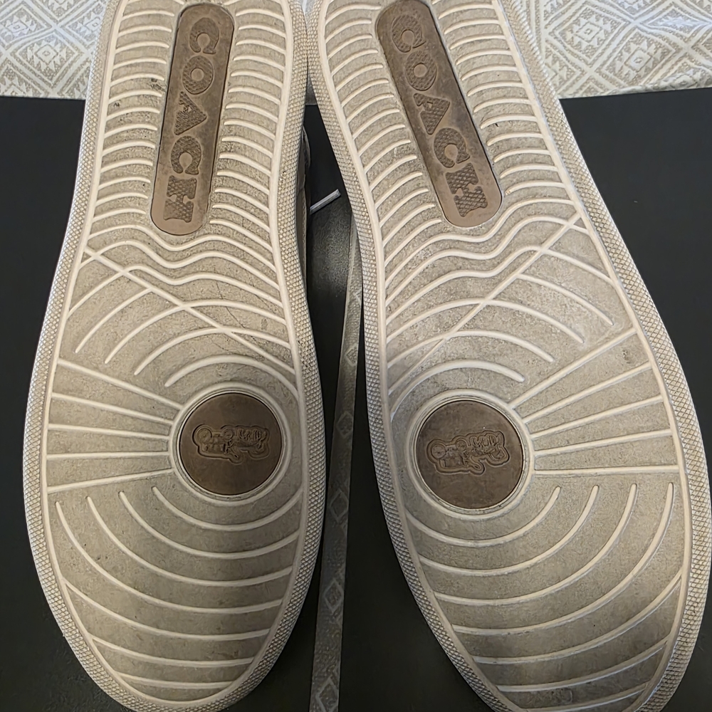 Coach Women's White and Brown Sneakers - Picture 5 of 5